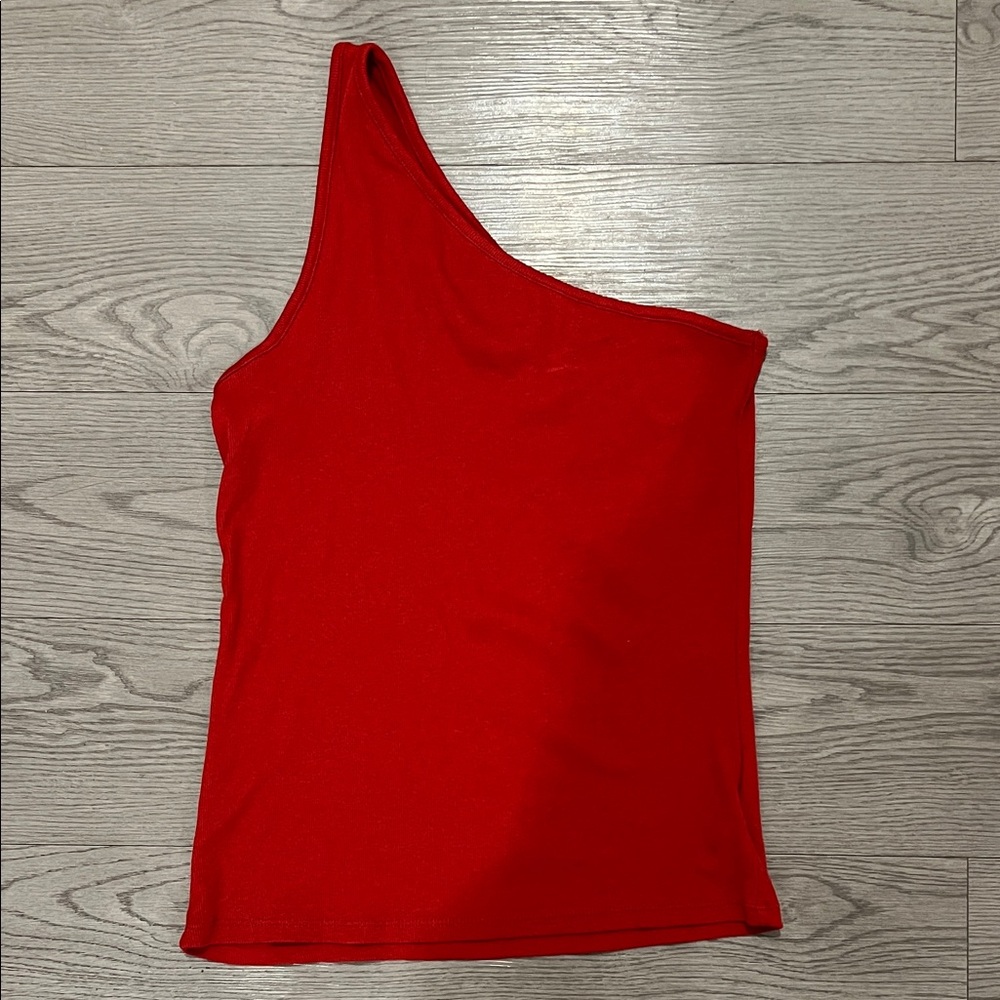 a new day Red One-Shoulder Tank Top